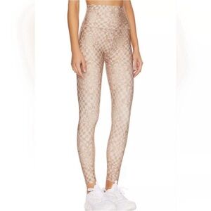 Beyond Yoga High Waisted Check Flower Floral Midi Leggings Medium
